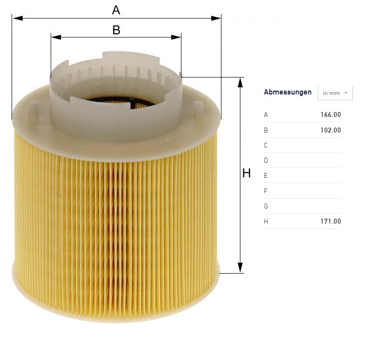 Filtr vzduchu AUDI A6 C6 (4F2)) 04/04 - 08/11, A6 C6 Avant (4F5)) 11/04 - 08/11