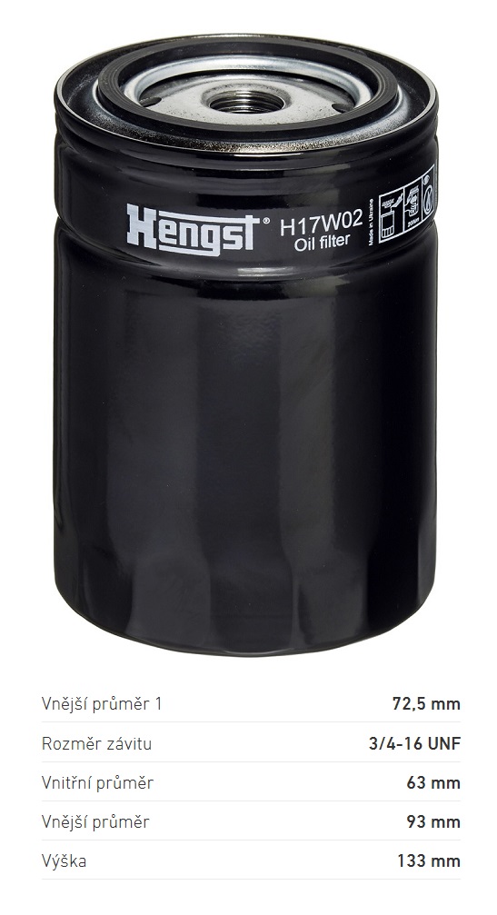 Filtr oleje BOBCAT, BARREIROS, BENFORD, HÜRLIMANN, JCB 500, KOMATSU, LINDNER TRAKTOREN