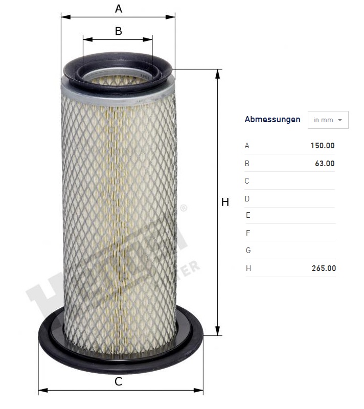 Filtr vzduchu CASE série CX/CK, KUBOTA B9000, BERGMANN, MANITOU SC/TMT, GIANNI FERRARI