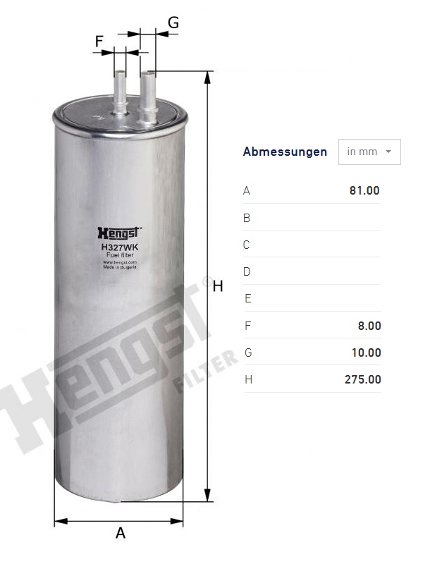 Filtr paliva VW Multivan T5/T6, Transporter T5/T6, California T5