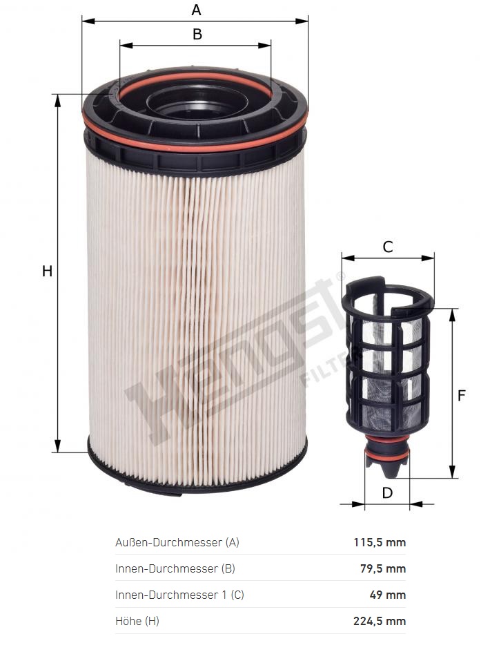 Filtr paliva MERCEDES Actros MP4/MP5 od 07.2011, Antos od 07.2012, Arocs od 01.2013, SISU 