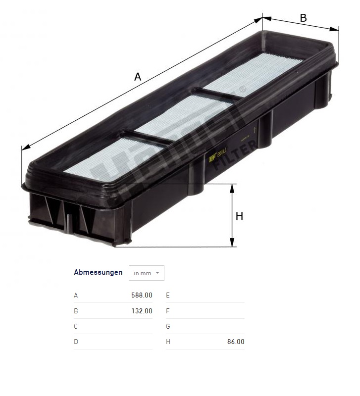 Filtr vzduchu kabiny JOHN DEERE 5000/ 6D/6M/7000/ 7030/ 6000