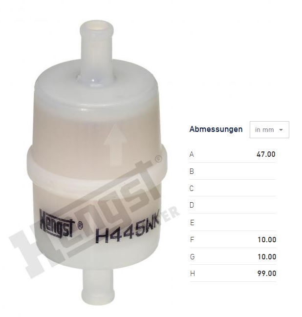 Filtr paliva MERCEDES Sprinter II, E-Classe, CLS, S-Classe, GLE, Maybach, SETRA, AUDI 100