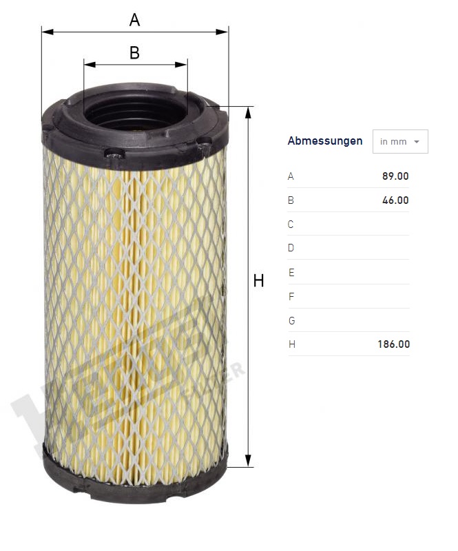 Filtr vzduchu BOBCAT série 300/400/B/E, CATERPILLAR 300, CRAWLER, HAKO HAKOTRAC