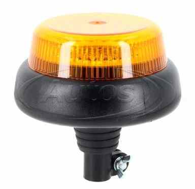 Maják výstražný jednozáblesk 12V/36V LED oranžový IP66 na trubku, s kloubem