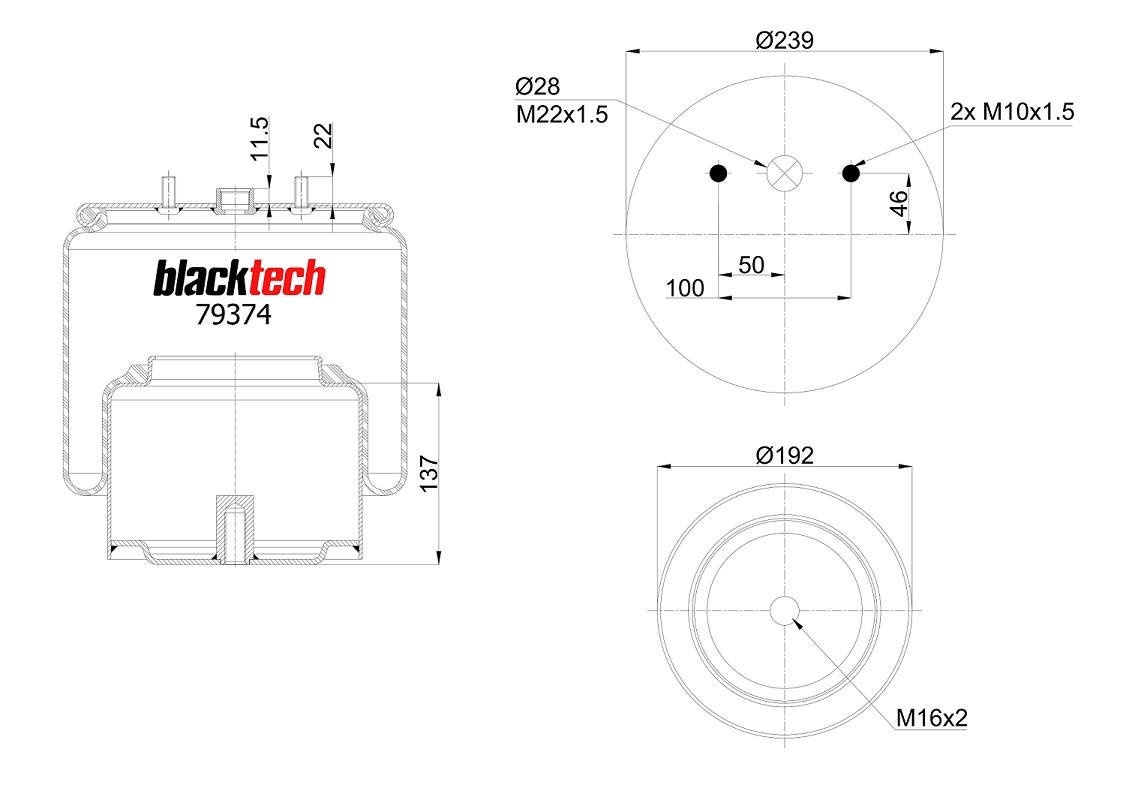 Vlnovec pérování kompletní - železný zvon DAF XF Euro 6 od 10.2012, CF Euro 6 od 05.2013