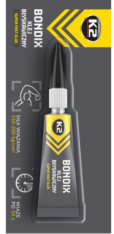 Lepidlo sekundové jednosložkové K2 BONDIX, 3ml