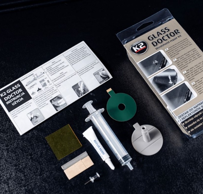 Sada opravárenská čelního skla a světlometů K2 Glass Doctor