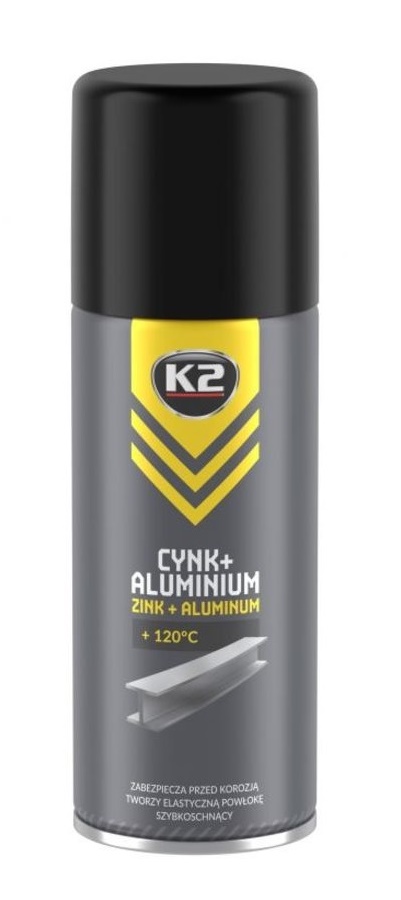 Sprej zinkový s hliníkem do +120°C K2 CYNK+ALUMINIUM 400 ml