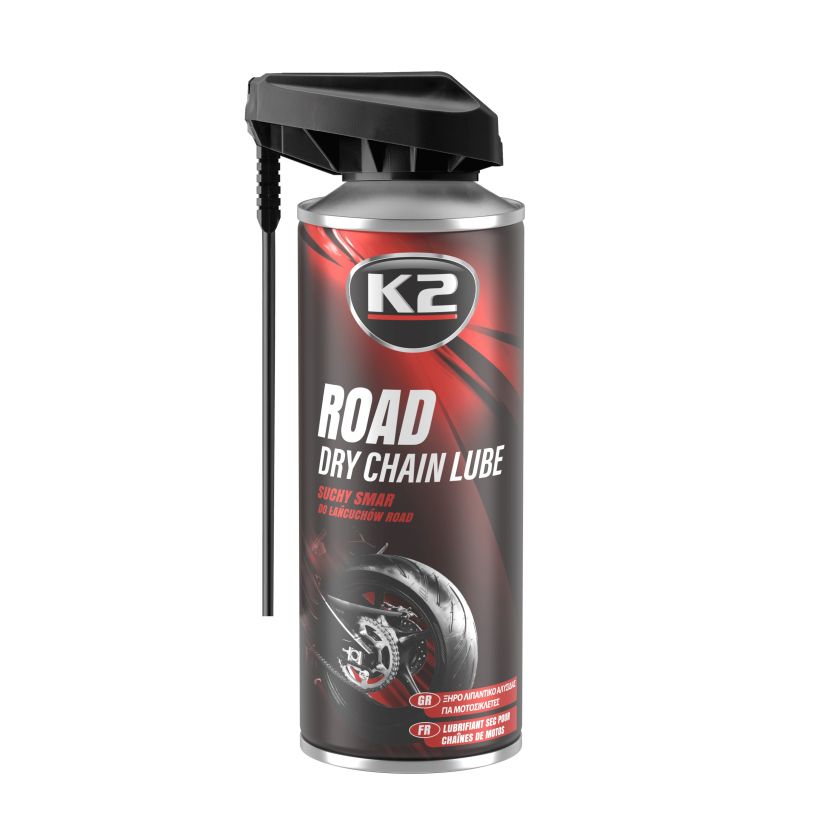Sprej řetězový suchý K2 ROAD DRY CHAIN LUBE 400ml