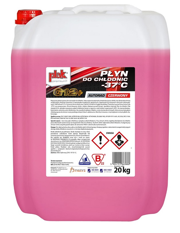Kapalina chladící Antifreeze G12+ celoroční / -37°C 20l 