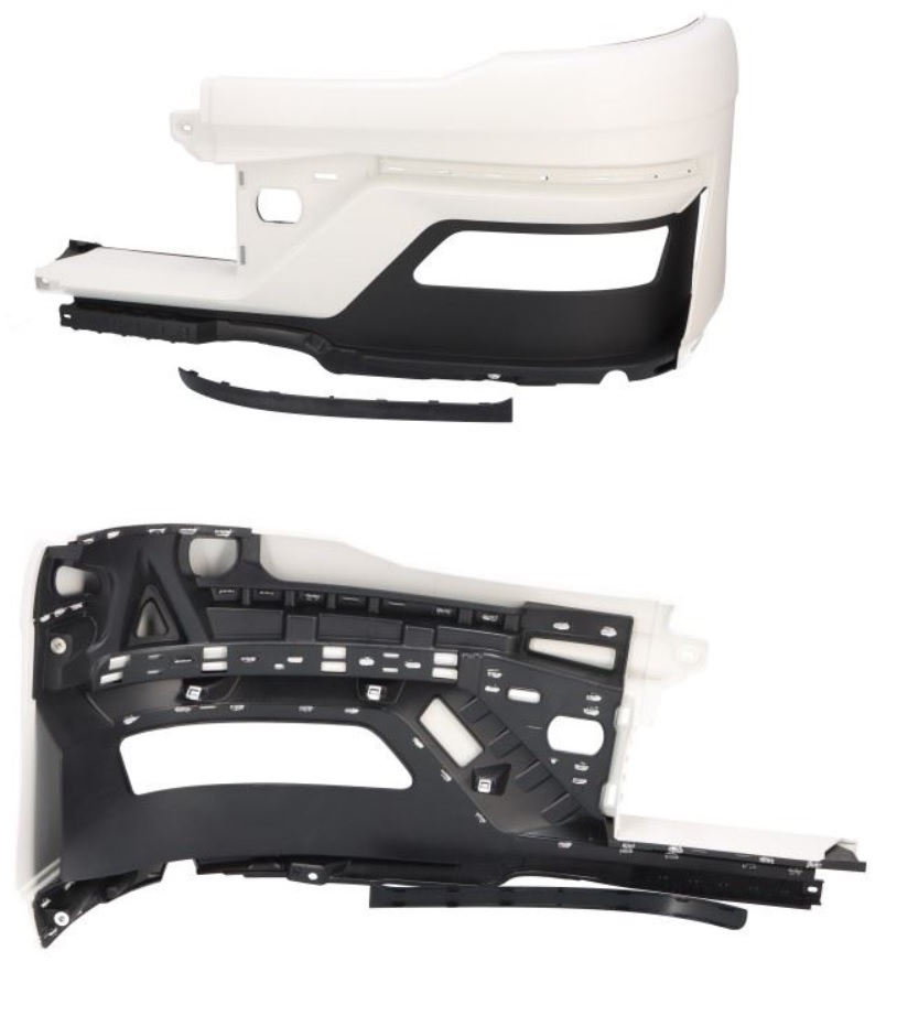 Roh nárazníku s otvorem pro mlhovku - bílý P MAN TGX, TGM Euro 6 od od 2021