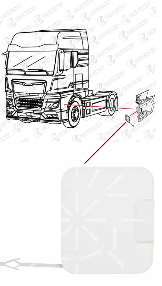 Kryt schodu kabiny L MAN TGM od 2004, TGS/TGX od 2006