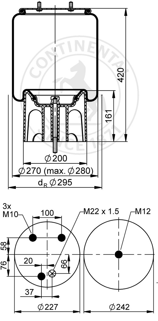 Vlnovec pérování kompletní - plastový zvon ZN DAF XF/CF