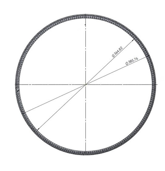 Těsnění DPF filtru pr.364,82/385,76mm DAF CF/ XF106 Euro 6