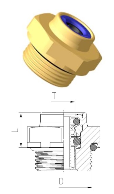 Rychlospojka přímá M22x1,5 / PA 10x1 typ ABC vnější závit TEKALAN