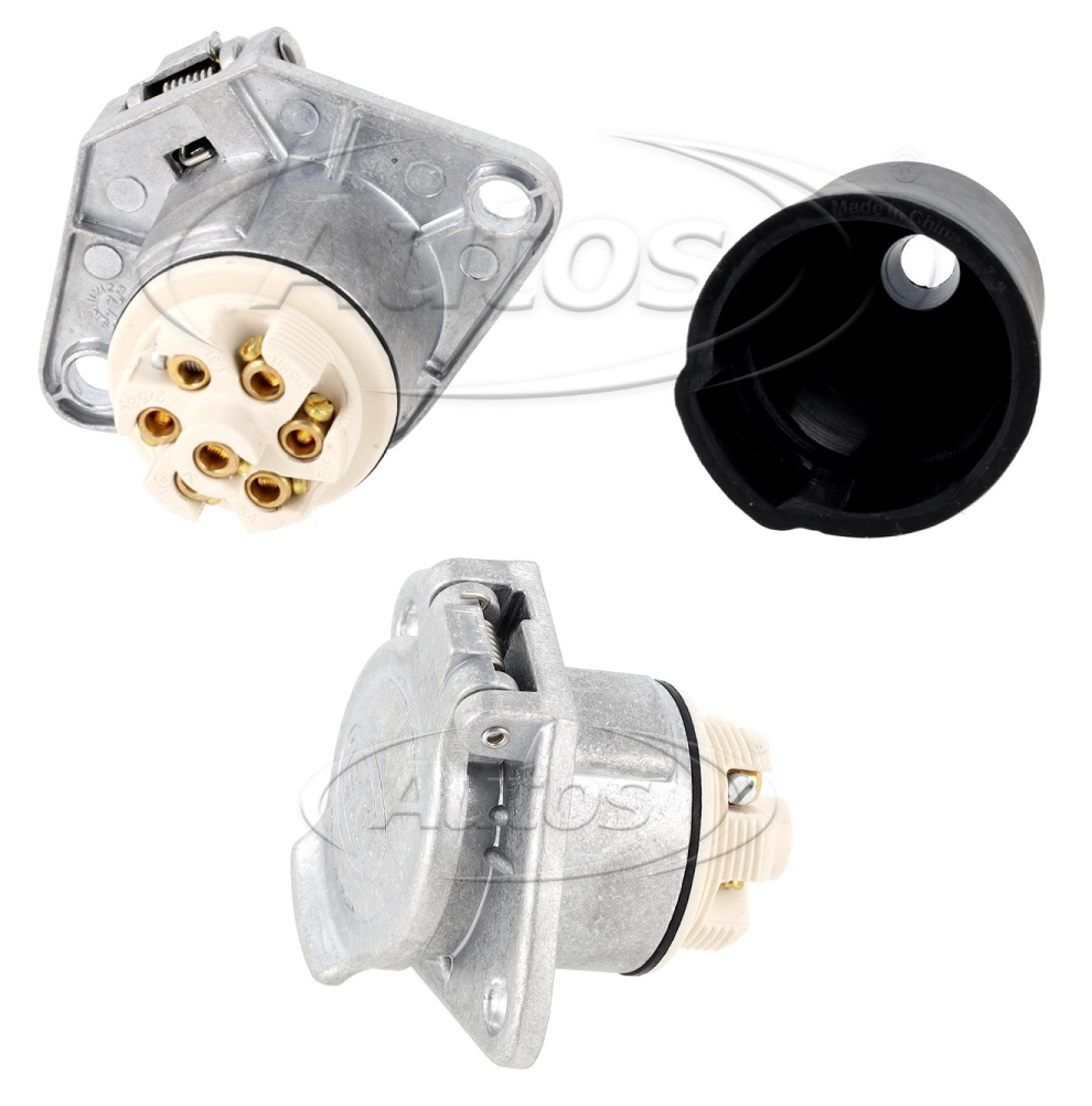 Zásuvka elektrická 7pin /6x kolík+díra/ 24V typ-S, kovová