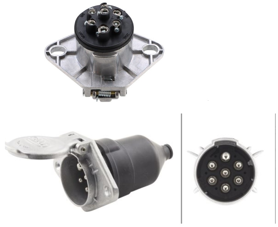 Zásuvka elektrická 24V/7pin 1185 N-Typ, šroubovací kontakty, hliníková