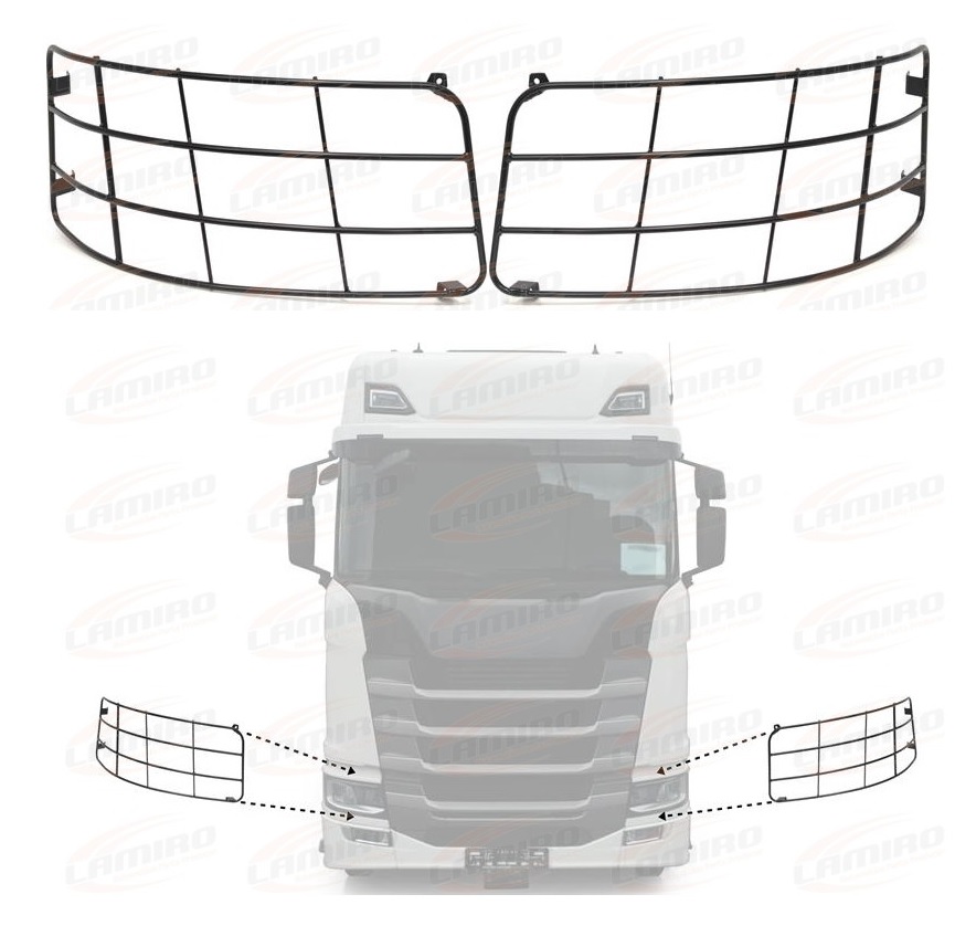Mřížka ochranná hlavních světlometů FULL LED - sada SCANIA R500/S580/S730 Euro 6 od 2017