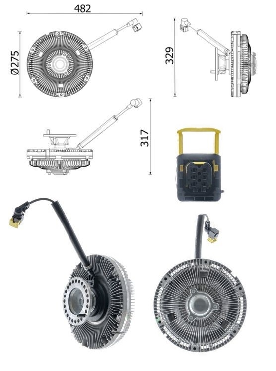 Viskospojka pr.275mm bez ventilátoru DAF CF Euro 6 od 05.2013, XF Euro 6 od 10.2012