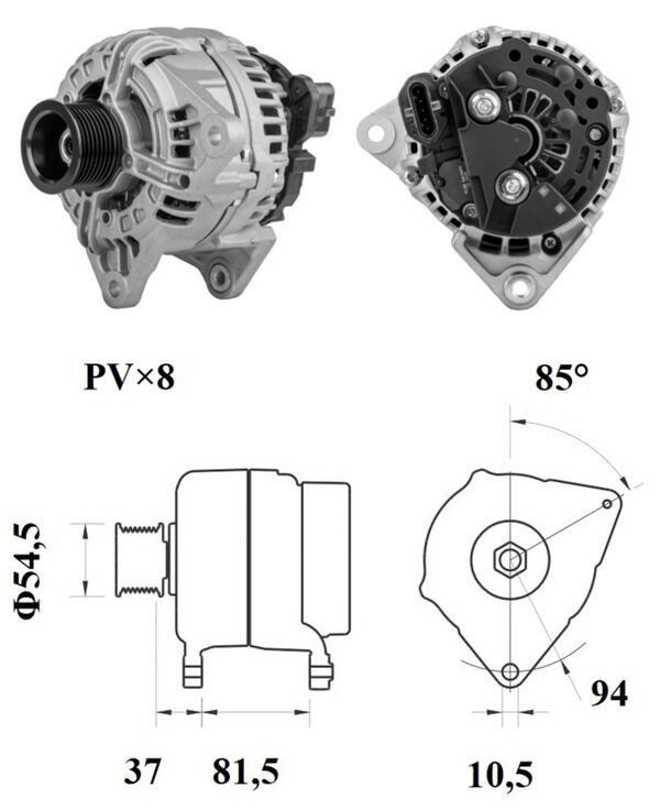 Alternátor 28V/80A s řemenicí DAF LF45, LF55, CF65, CF/LF Euro 6 od 05.2013