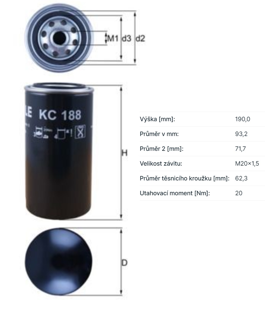 Filtr paliva CASE-IH Maxximum/ Puma, CLAAS Arion/ Axion, DAF LF45/55 FR/GR Euro 4/5