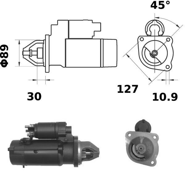 Startér 12V/4,2kW 10z CARRARO Agricube,CASE IH JX-série,MAXXUM,NEW HOLLAND, KOMATSU