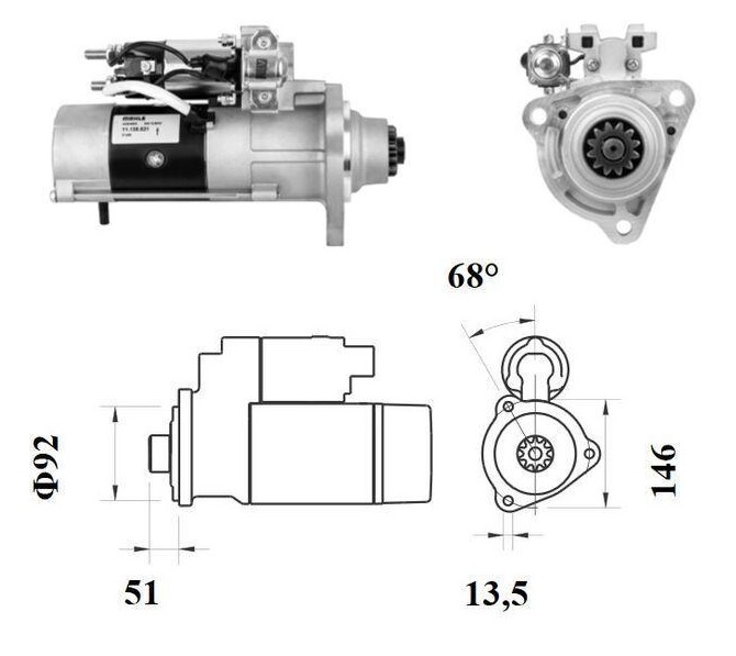 Startér 24V/ 5,5kW 12z RVI Kerax, Magnum, VOLVO FH II, FH16 II, FMX, FMX II