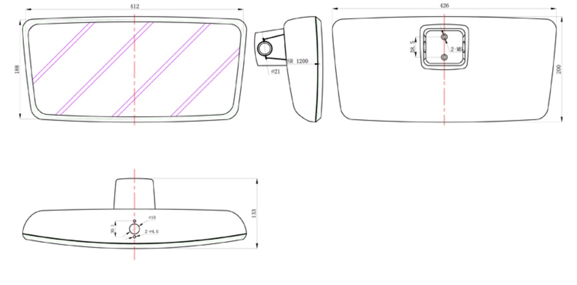 Zrcadlo hlavní L/P MAN L2000, M2000, TGA od 2000, TGL/TGM od 2005, E2000 od 2000