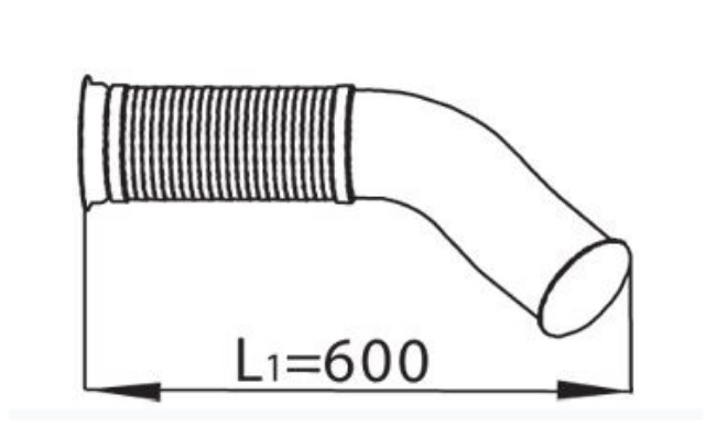 Trubka výfuku 600mm s pružným dílem SCANIA P,G,R,T DC16/ 94,114,124,144,164 