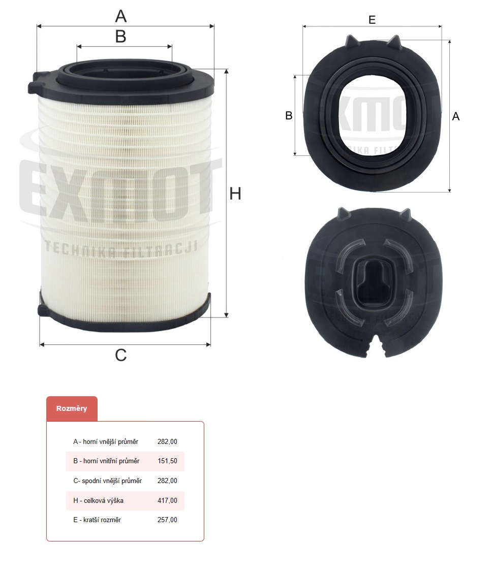 Filtr vzduchu WPO-974 DAF XD, XG/XG+, XF II Euro 6 od 2022