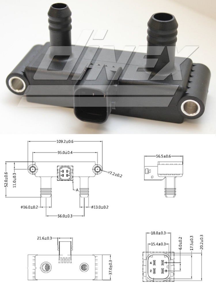 Snímač tlaku výfukových plynů MAN TGL/TGM od 2005, TGS II/TGX II/TGL II/ TGM II od 02.2020