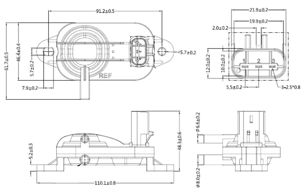 Snímač tlaku výfukových plynů DPF VOLVO A25F A30F A35F A40F DD110B DD120B DD140B EC140D EC