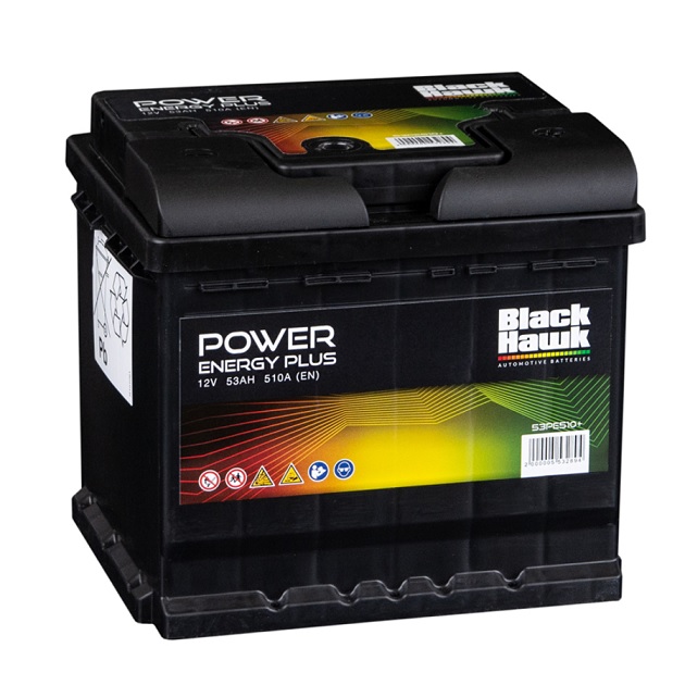 Autobaterie BLACK HAWK  53Ah/510A "Power Energy Plus" /207x175x190/
