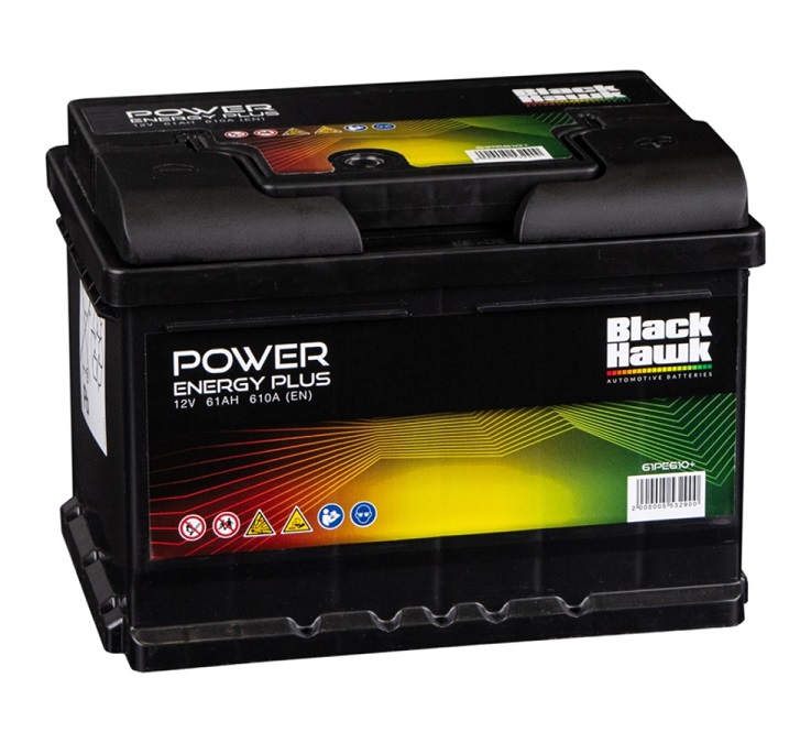 Autobaterie BLACK HAWK  61Ah/610A "Power Energy Plus" /242x175x175/