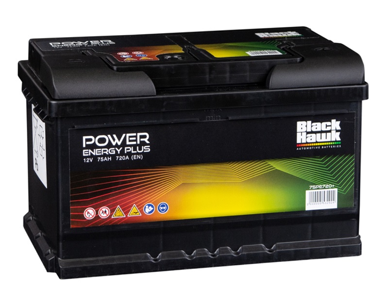 Autobaterie BLACK HAWK  75Ah/720A "Power Energy Plus" /276x175x175/