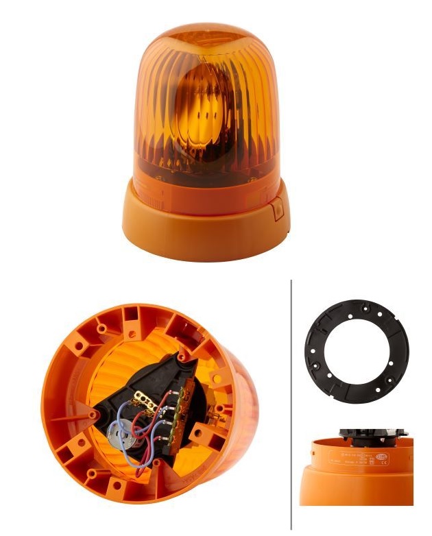 Maják výstražný rotačná 24V/70W H1 KL Junior, oranžový, pevná montáž