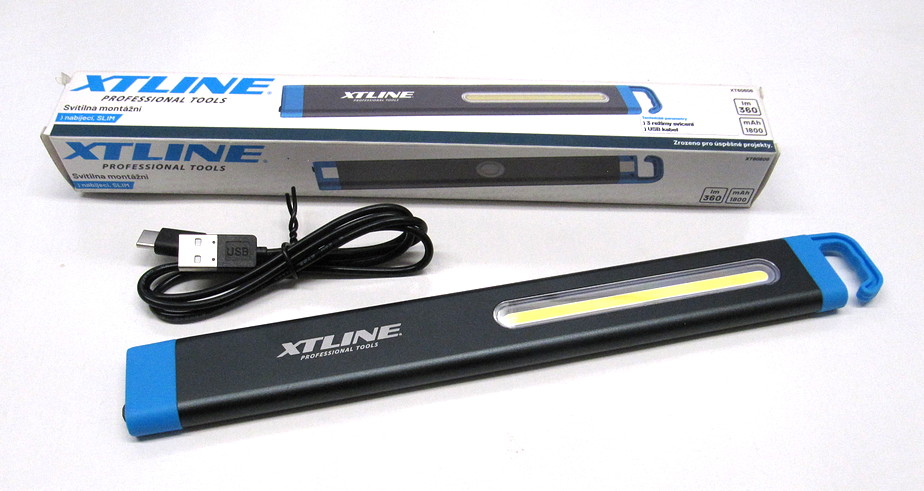 Svítilna dílenská XT Line LED SLIM 360lm, 1800mAh , USB 