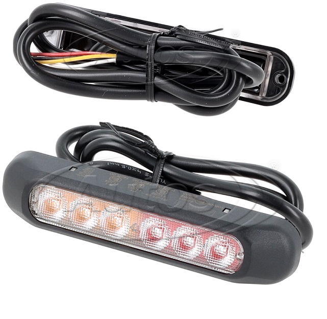 Svítilna zadní 3-dílná 12V/24V 6xLED /poziční,stop,směrové/, kabel 1m