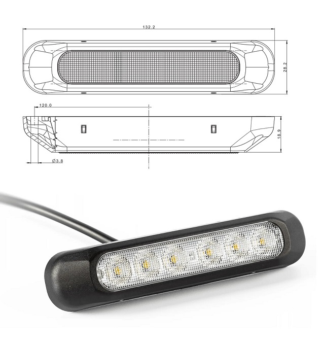 Svítilna poziční přední se směrovkou 12V/24V 6xLED 