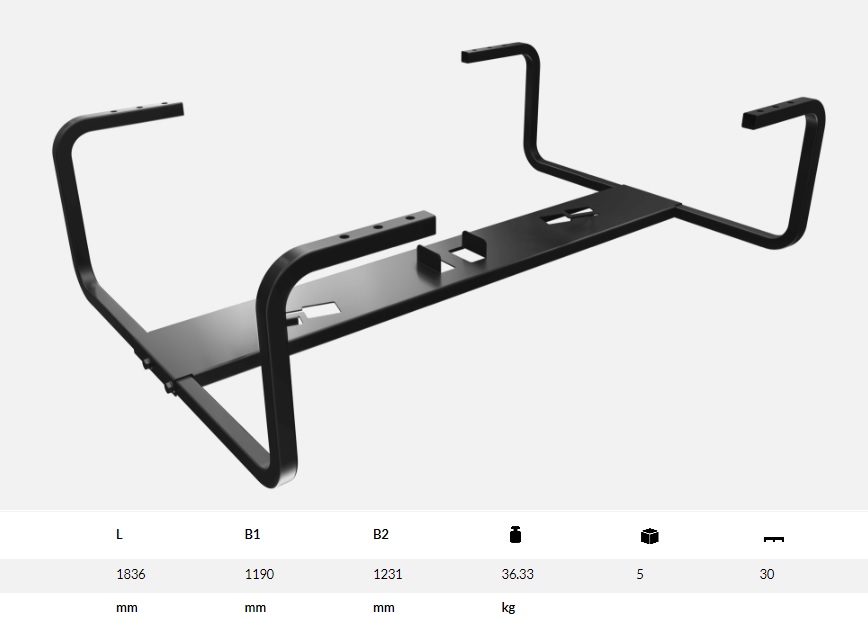 Koš rezervního kola 1836x498x1190 na 2 ks, šířka rámu návěsu 1320 - 1480mm SCHMITZ