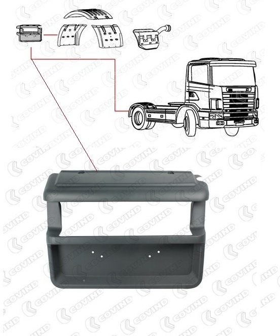 Kryt zadní svítilny - na blatník P SCANIA P,G,R,T / 94,114,124,144,164 od 05.1995