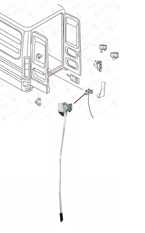 Zámek vnitřní - zadních dveří L IVECO Daily S2000