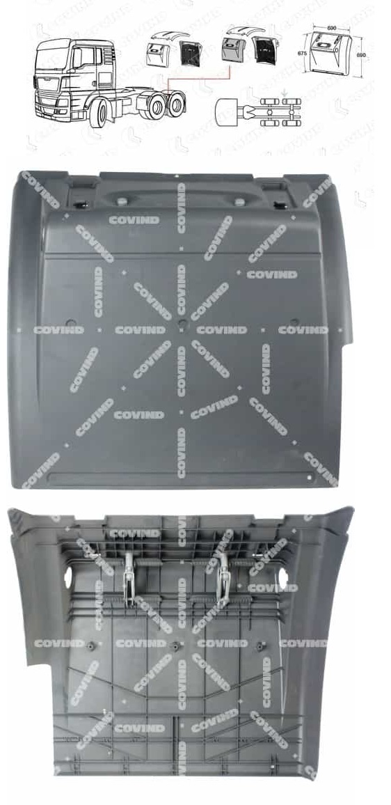 Blatník zadní L - přední díl s držákem MAN TGA, TGS/TGX