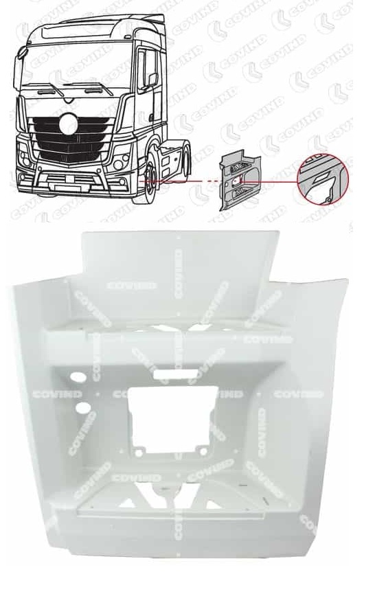 Schod kabiny spodní s otvorem pro osvětlení L MERCEDES Actros MP4/MP5