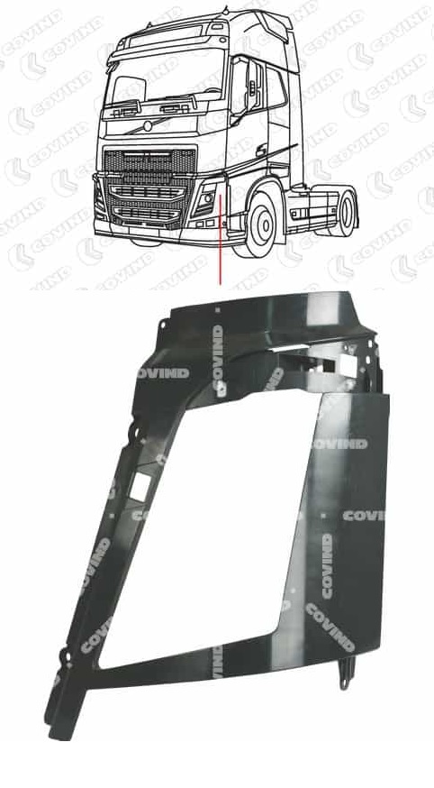 Kryt hlavního světlometu L VOLVO FH4/FM Euro 6 od 2012, FMX Euro 6 