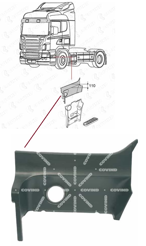 Schod kabiny horní L SCANIA P,G,R,T 