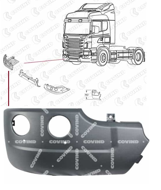 Roh nárazníku 362x1140mm P SCANIA P,G,R,T od 2010