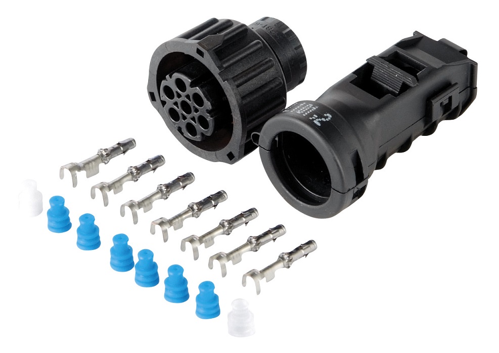 Sada opravárenská 7 pól. zástrčky D10 mm se svorkou 180° SCANIA P,G,R,T/ L,P,G,R,S/ F,K,N 