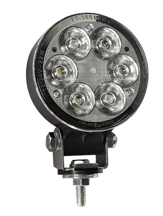 Světlomet pracovní 12V/24V 6xLED/22W soustředěný světelný kužel 10°/ 2500 lm, kabel 1,5m